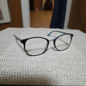 SOLD!!! Stylish 2-toned Blue/Aqua and Silver Glasses (Rx Can Be Swapped)